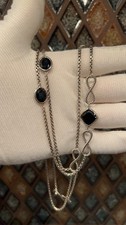 David Yurman Infinity Station Necklace with Black Onyx  Pre-Owned