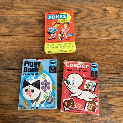Vintage Card Game Casper Piggy Bank Ed-U-Cards Built Rite 3 Games