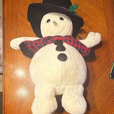 Vintage 1997 Snowman Stuffed Animal Plush w/ Hat Scarf Tags Small Christmas