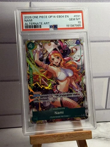 One Piece - Nami OP14-031 Azure Sea's Seven Alternate Art PSA 10
