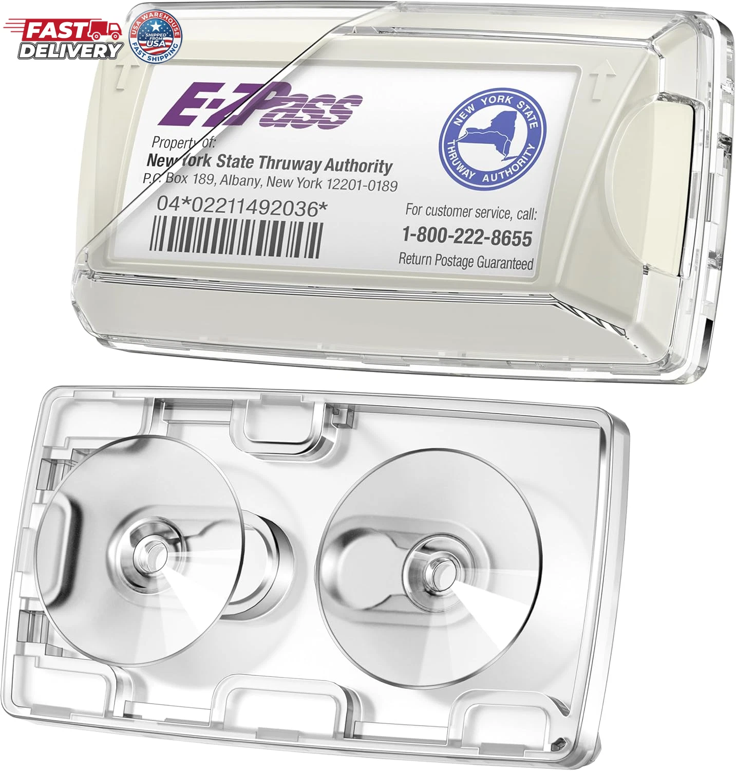 EZ Pass Holder for Windshield: Toll Tag Transponder 1-Pack, Clear - product detail image 1