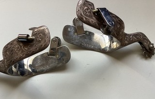 Mens Western Silver Cowboy Spurs