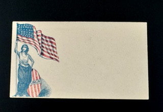 1860's Civil War Union Patriotic Cover Envelope Lady Liberty Flag 762