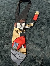Vintage Looney Tunes Stamp Collection USPS Necktie Tie 1997 Tasmanian Devil Taz