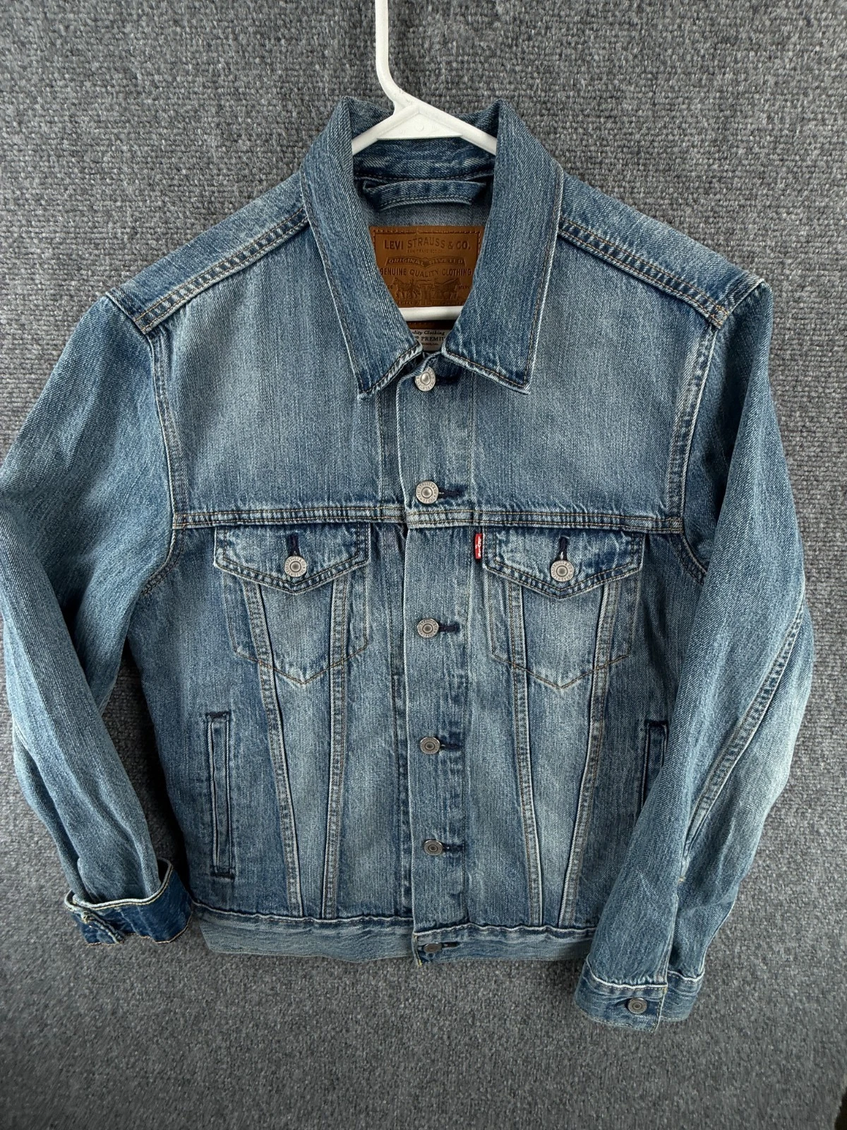 Levis Premium Denim Jacket Small Blue Metal Buttons Type 3 Cotton Lyocell Men