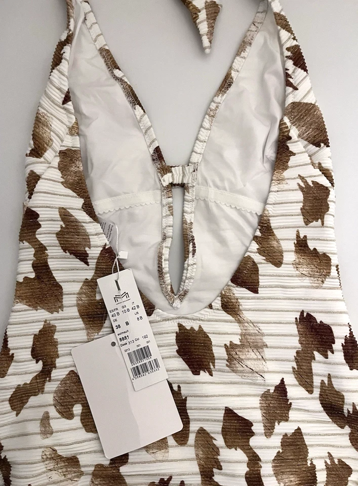 Traje de baño Maryan Mehlhorn traje de baño Reino Unido 10 B taza sin cable halter caramelo Foto 2 de 4