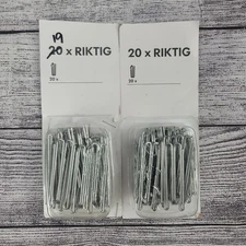 2x IKEA RIKTIG Curtain Hooks – 19/20 Hooks In Pack (39 total) ~ NEW