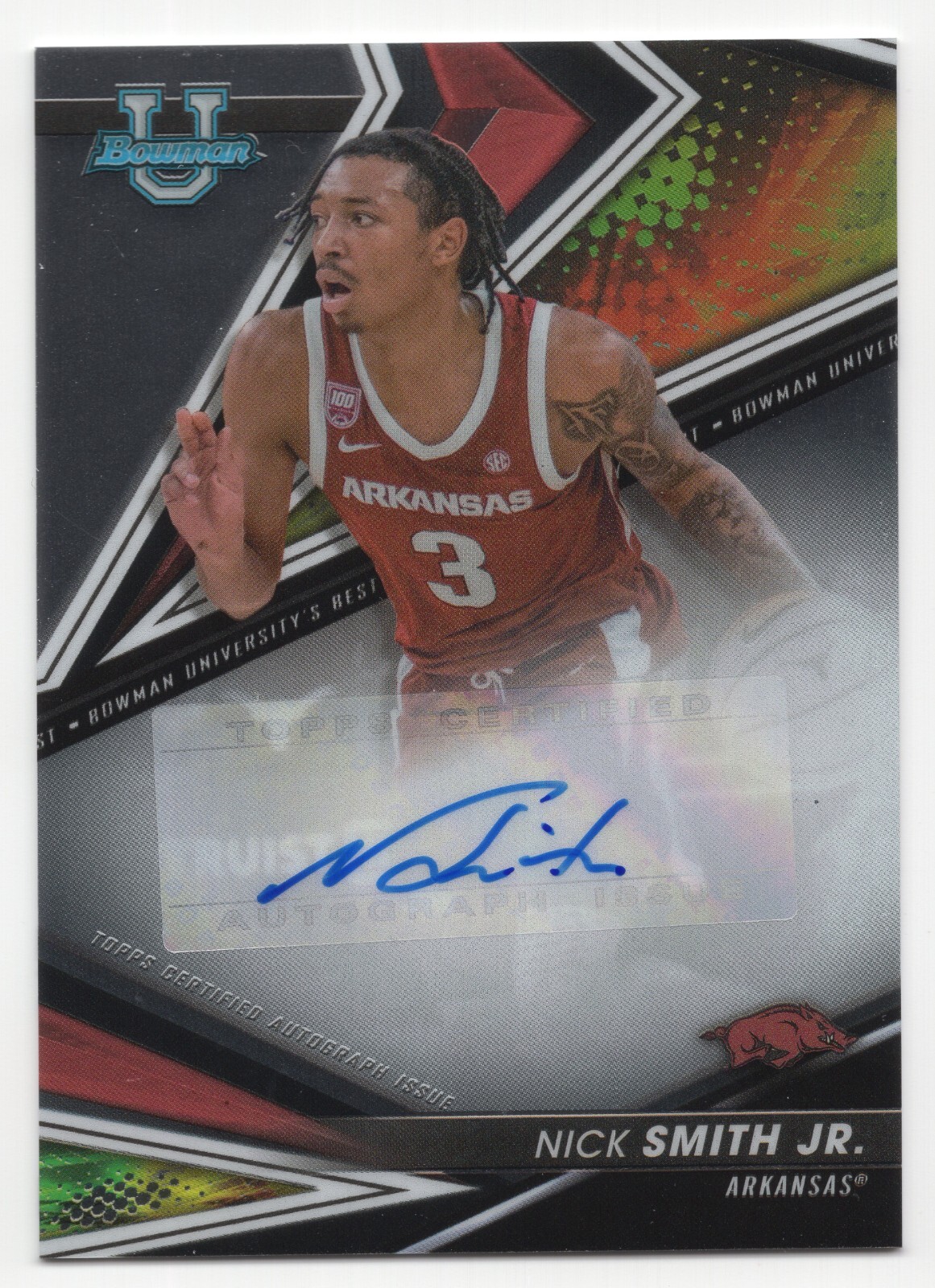 2022-23 Bowman's Best University NICK SMITH JR. #BOA-NS Base Auto