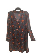 Madewell Floral Button Front Easy Dress/tunic Size Small Multicolor