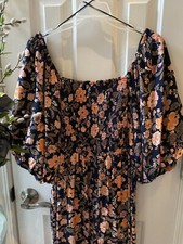 Old Navy Dress Womens Plus 2X Navy Floral Print NEW