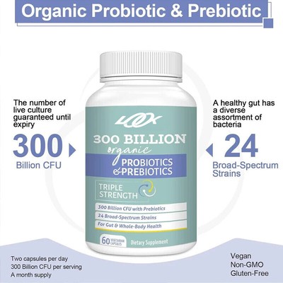 300 Billion CFU of Male and Female Probiotics, 24 Probiotic Strains