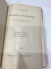 1897 Antique Railroad Engineering I.C.S. Textbook Geometrical Mechanical Drawing
