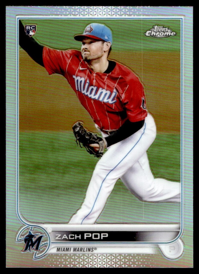 2022 Topps Chrome Refractor Zach Pop Rookie G22 Miami Marlins #41