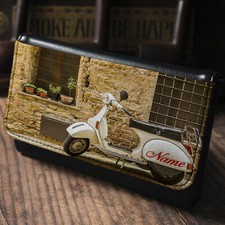 Personalised Tobacco Pouch Vespa Scooter Baccy Wallet Lambretta Dad Gift SH272