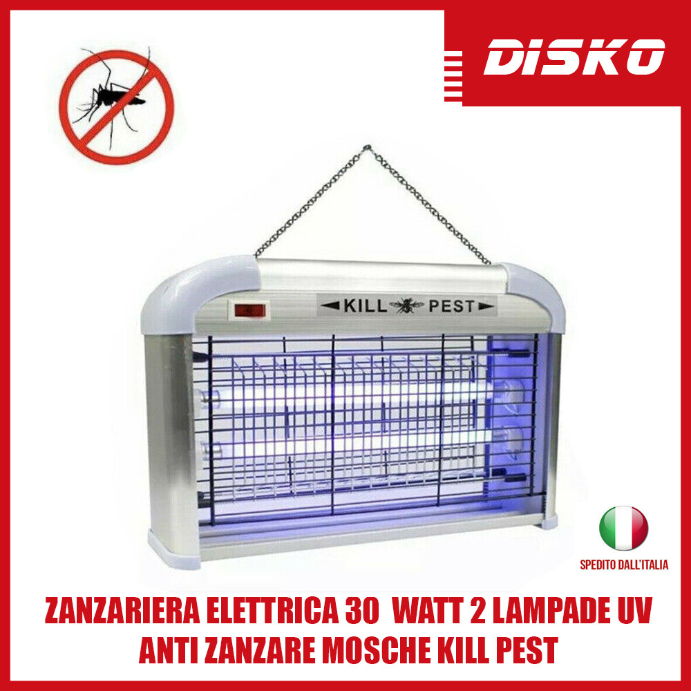 Elettroinsetticida 30W Kill Pest: Doppia Luce UV Anti Zanzare e Mosche