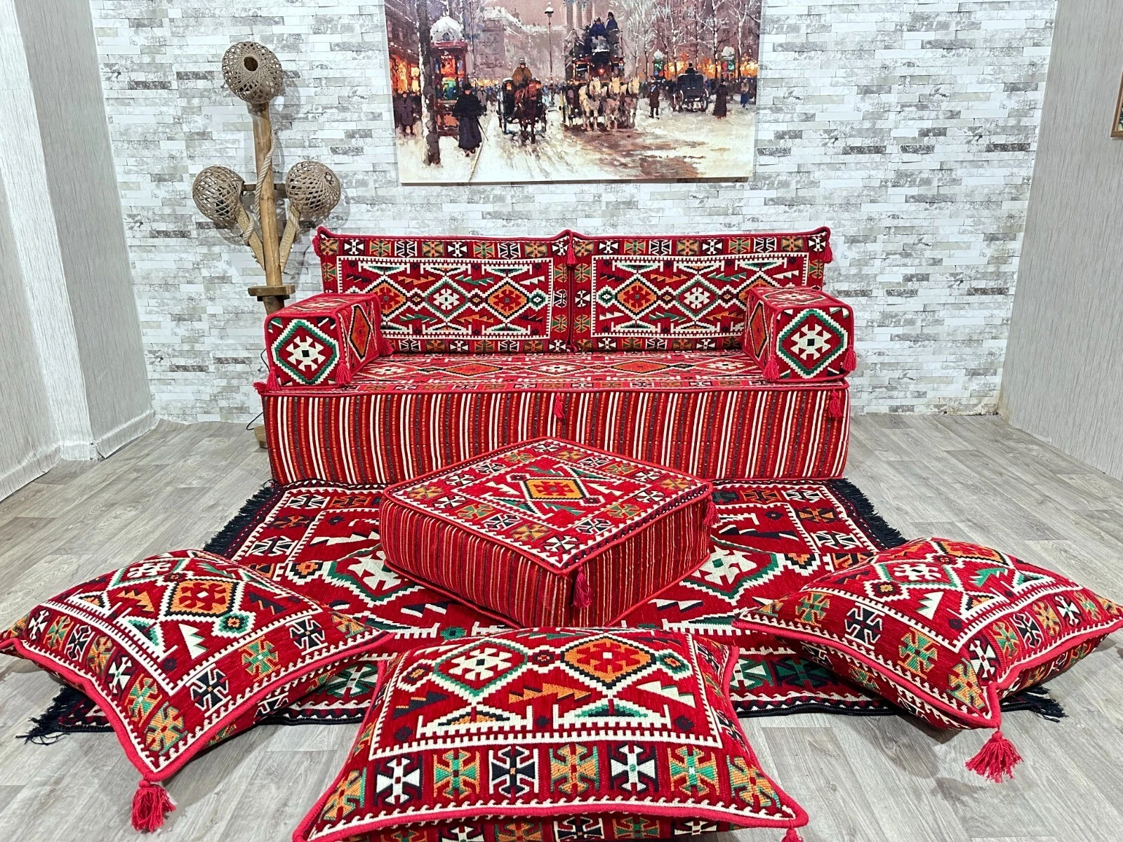 Oriental sofa, Arabic seat sofa, Oriental seating area, seat cushion