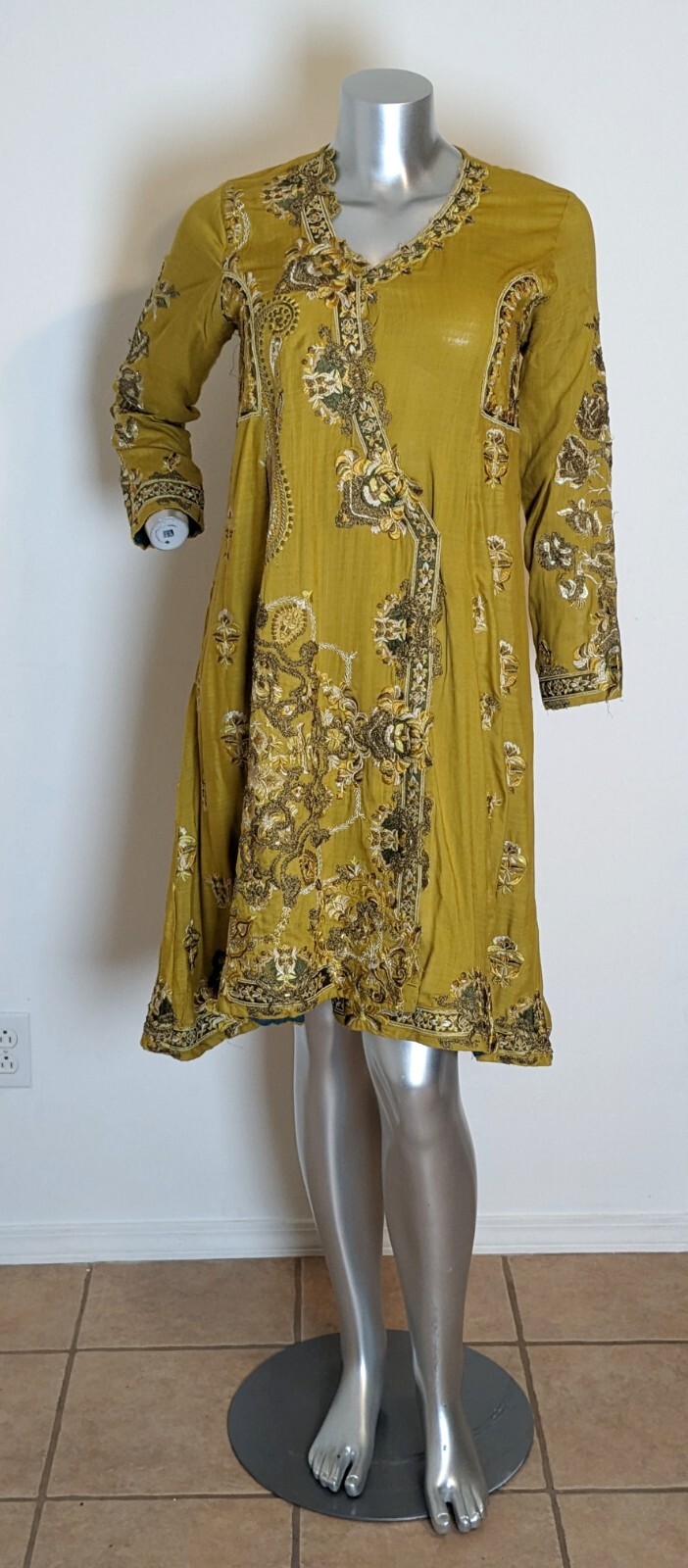 sana safinaz mustard yellow traditional shirt dress P… Gem