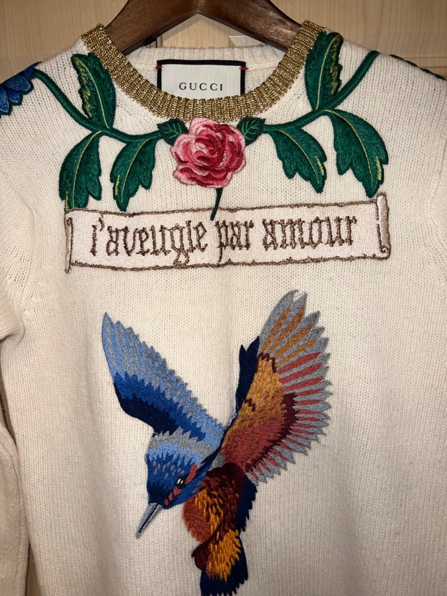 Gucci 'L'Aveugle Par Amour' Hummingbird Embroidered Sweater Gucci 'L'Aveugle Par Amour' Hummingbird Embroidered Sweater