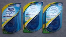 3 Pairs of Dr Scholl's Comfort Heel Cushions Massaging Gel Mens Size 8-13 Scholl