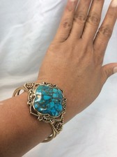 Beautiful Statement Barse Bronze Turquoise Cu...
