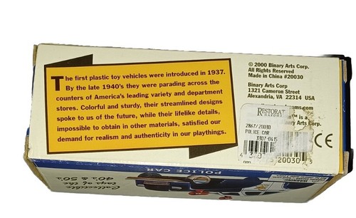 Dimestore Dreams Police Car No. 20030 Plastic Toy - Picture 2 of 3