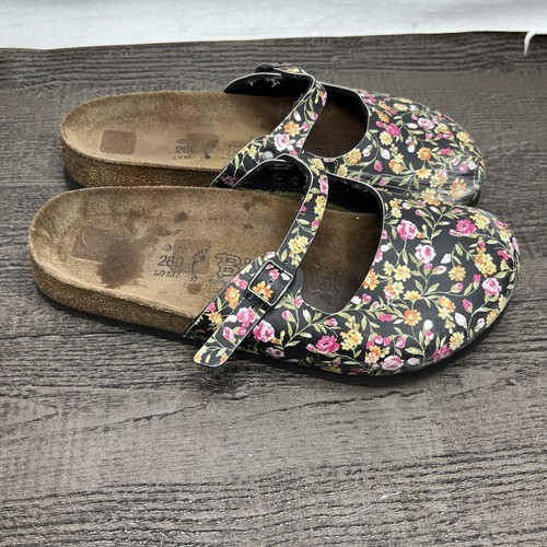 Birkenstock Birkis Maria Birko-Flor Mary Jane Clog Floral Black Women's Sz  9 | eBay