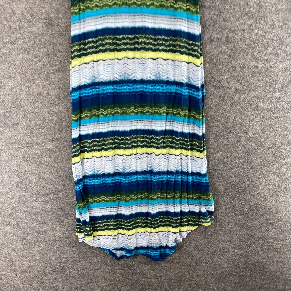 Marc Нью-Йорк платье женщин L большой синий в полоску макси длиной v-образным вырезом без рукавов вискоза - Изображение 4 из 4