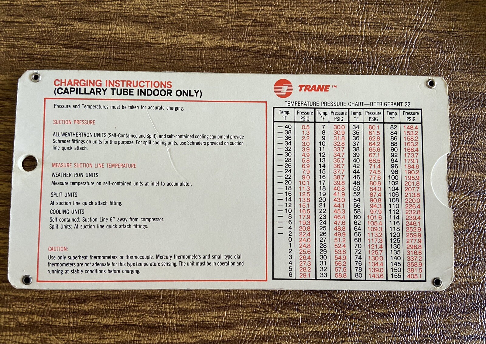 Vintage Trane Slide Calculator Air Conditioning Charging Calculator