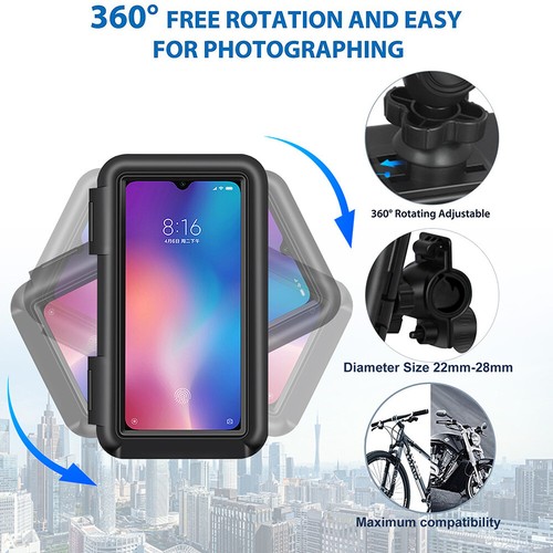 Fahrrad Motorrad Handy Halterung Halter Smartphone Wasserdicht für 4,7-6,3 zoll - Zdjęcie 10 z 12