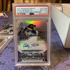 2021 Bowman Draft - Class of 21 Auto #C21-CM Cody Morissette /250 (AU, RC) PSA 8