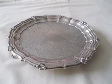 ANTIQUE GEORGE IV STERLING SILVER 8.75" TRAY/SALVER 1827