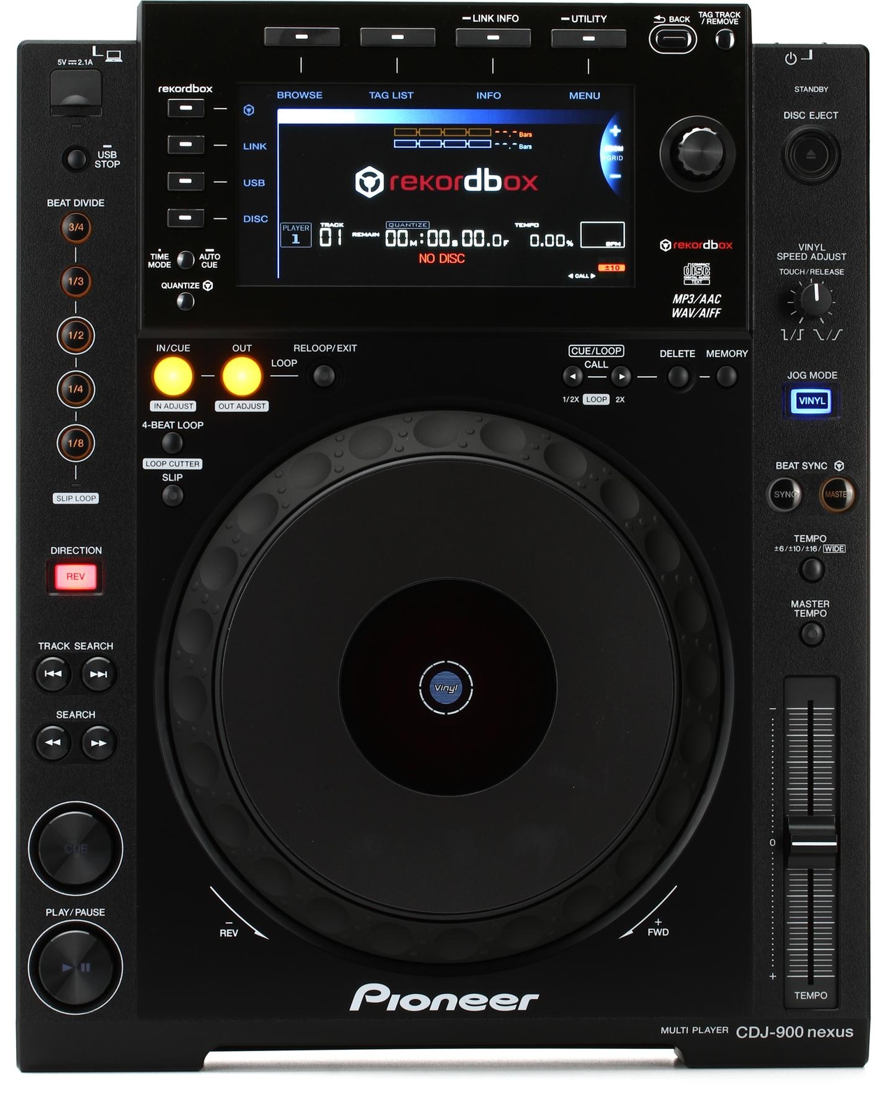 Профессиональный диджейский медиаплеер Pioneer DJ CDJ-900NXS в комплекте 2 штуки 479090₽