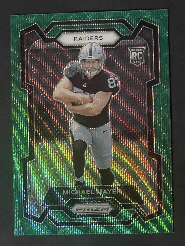 2023 Panini Prizm Michael Mayer Rookie Green Wave Prizm RC #361 Raiders