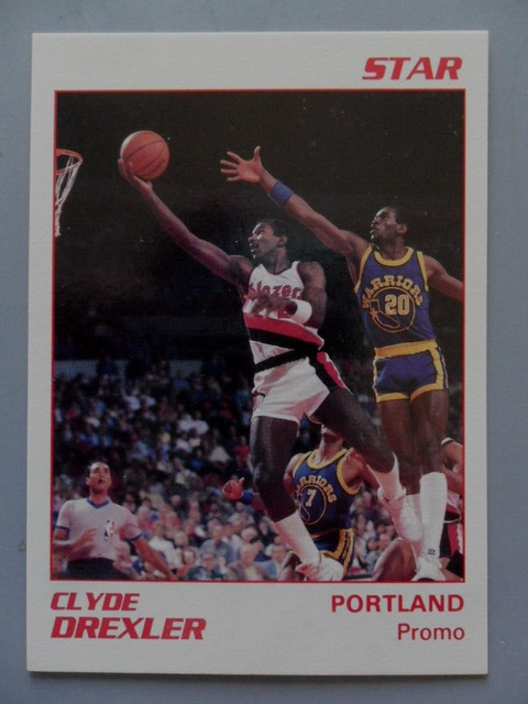 1990-91 Star Basketball Clyde Drexler Promo Card White NM/MT HOF'erQTY