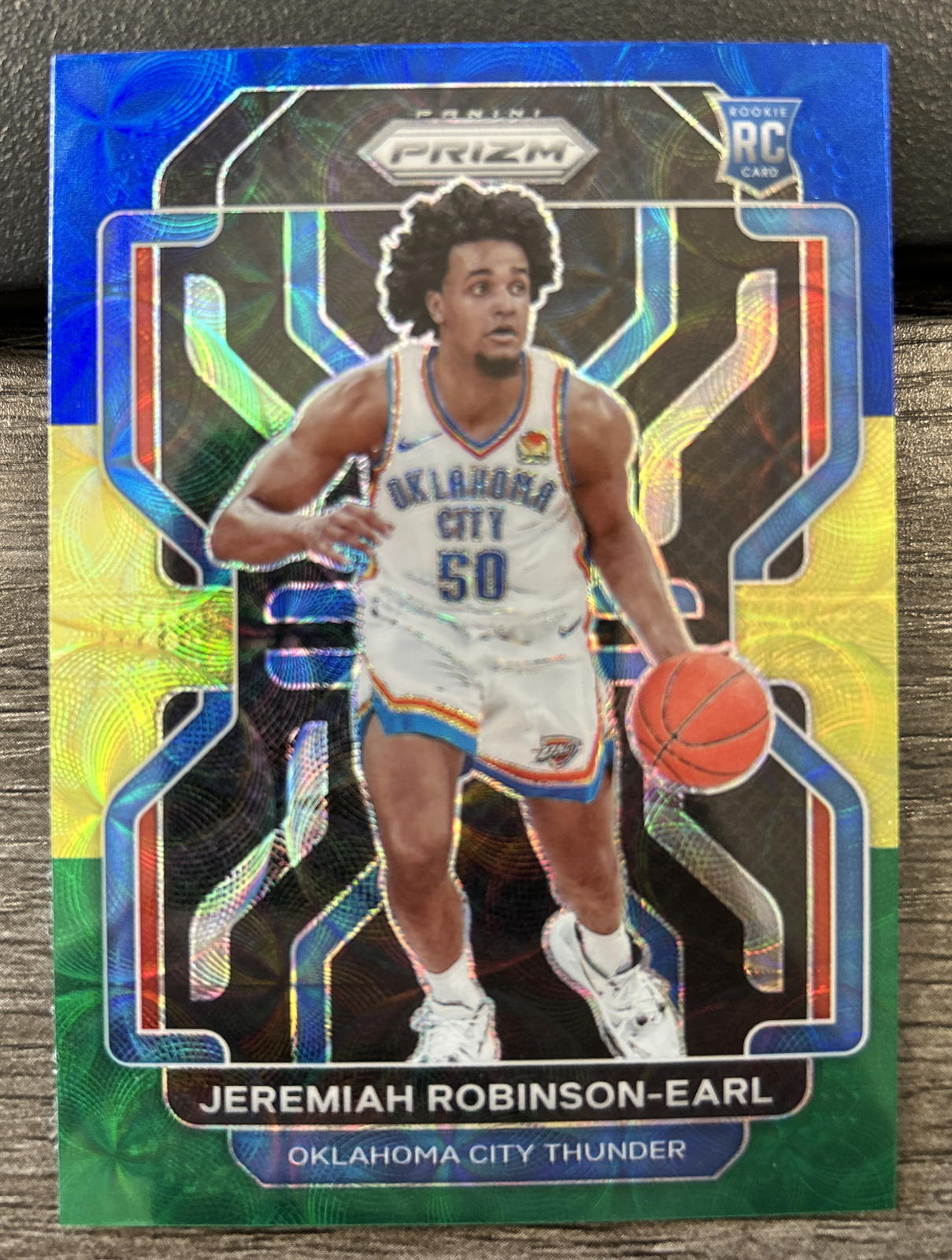 Jeremiah Robinson-Earl 2021-22 Panini Prizm Choice Blue Yellow Green Rookie #319