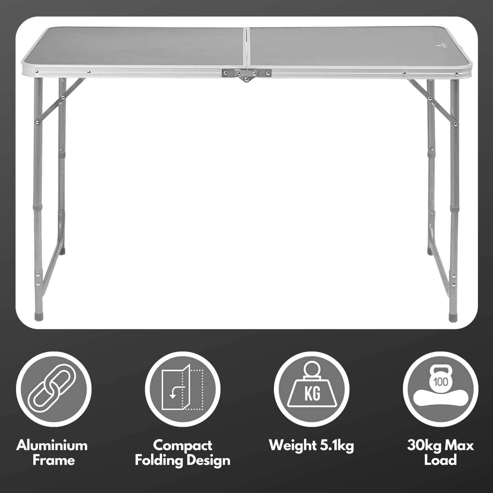 HiGear Lightweight Double Picnic Table, Camping Equipment, Garden