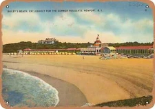 METAL SIGN - Rhode Island Postcard - Bailey's Beach, exclusively for the summer
