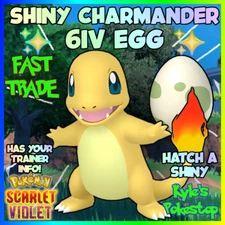 ✨ 6IV SHINY CHARMANDER EGG ✨ POKEMON SCARLET & VIOLET 🚀FAST🚀HATCH A SHINY