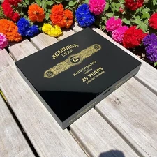 Aganorsa Leaf 25th Aniversario Toro Empty Wooden Cigar Box 9x7.25x1.5