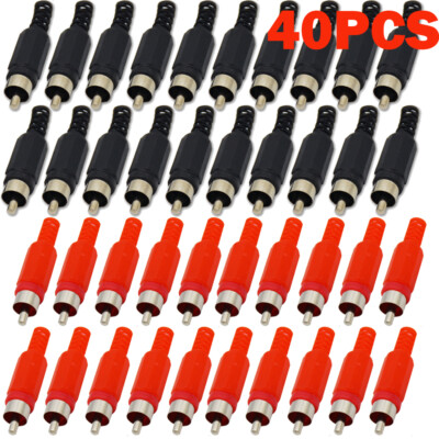 40Pcs Solder RCA Plug Male Audio Video Adapter Connector Professional