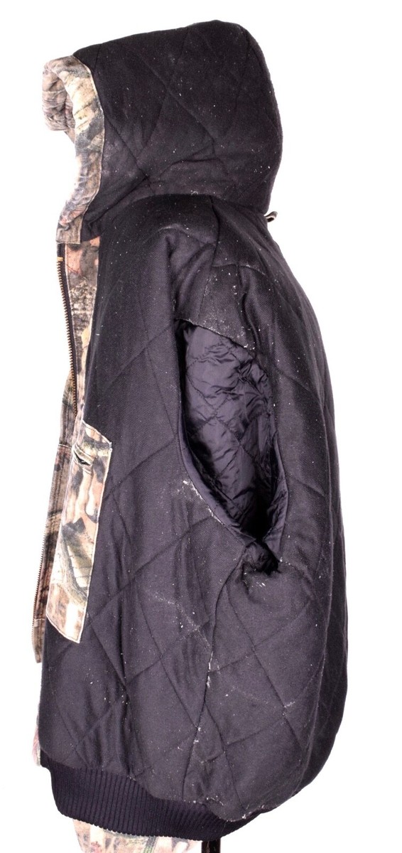 CARHARTT J221 DUCK QUILTED LINED HOODED WORK JACKET MENS 2XL XXL