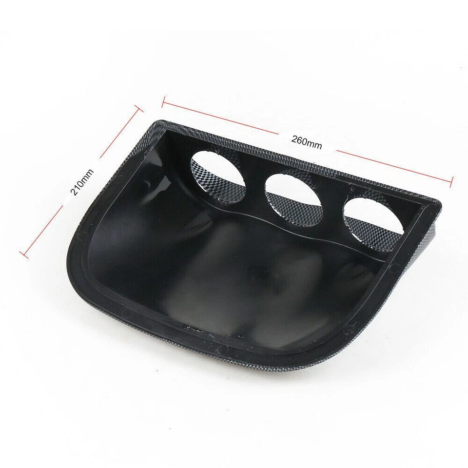 Car Dash 3 Hole Triple Gauge Meter Mount ABS Pod Holder Accessories Carbon Fiber - Image 2 of 4