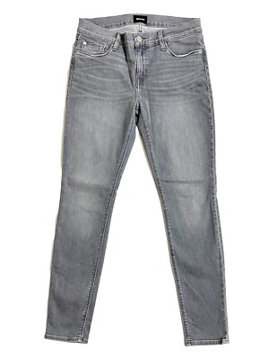 Hudson Jeans Midrise Ankle Super Skinny Stretch Denim Jeans Grey SZ 28 