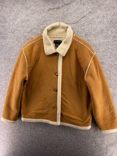 Vintage Bc Clothing Faux Sheepskin Jacket Womens Medium M Golden Washable Mid