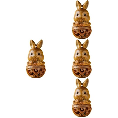 4 Pieces Kaninchen Anhänger Holz Sachet-Anhänger Halskettenanhänger