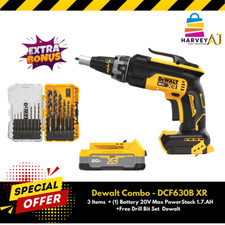 DeWalt DCF630B XR 20V MAX XR BL Li-Ion Drywall Screwgun Kit 3Pcs+Battery 1.7 AH