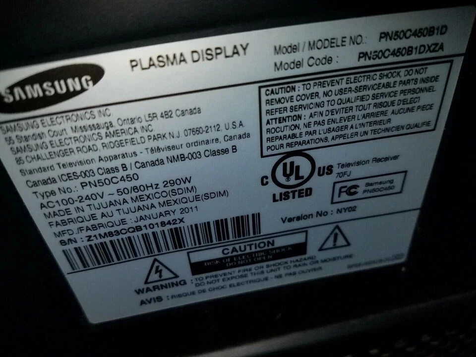 Samsung BN41-01343B/BN96-15650A PN50C450B1D Foto 3 de 3