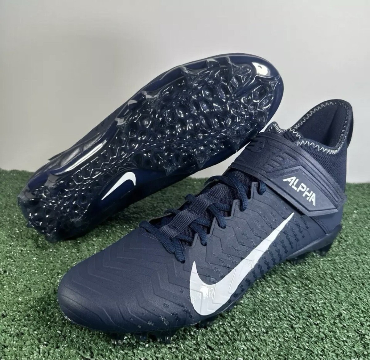 Nike Alpha Menace Pro 2 Football Cleats Mens Size 13 Navy Blue New