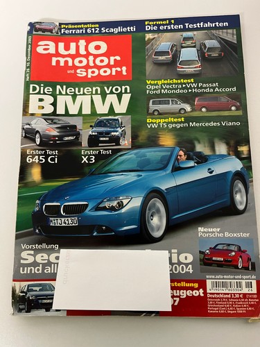 AMS Auto Motor und Sport 26/2003 - BMW E63 645Ci - X3 E83 - E64 - MG ZT 260