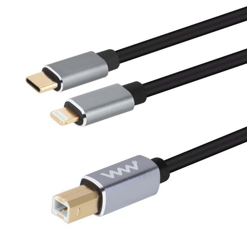 USB 2.0 Type B to Type C + 8Pin Midi Electronic Music Instrument Audio OTG Cable - 第 1/7 張圖片